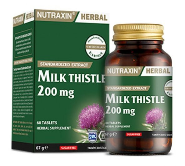 Nutraxin Herbal Milk Thistle 200 MG 60 Kapsül
