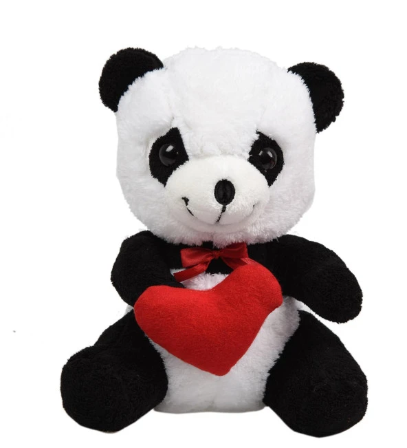 Elinde Kalp Tutan Sevimli Peluş Panda - 35 cm - 2