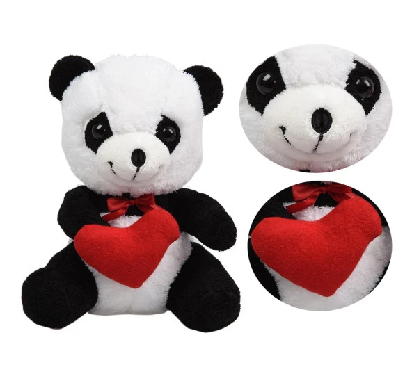 Elinde Kalp Tutan Sevimli Peluş Panda - 35 cm - 4