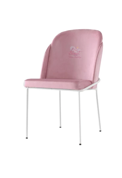 6 Adet Limon Sandalye Metal Beyaz Sandalye Mutfak Salon Yemek Odası Sandalyesi - 2