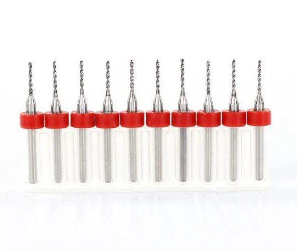 PCB Mikro Karbür CNC Matkap Ucu 10lu Set 1,25mm Tungsten 18 Shank - 2