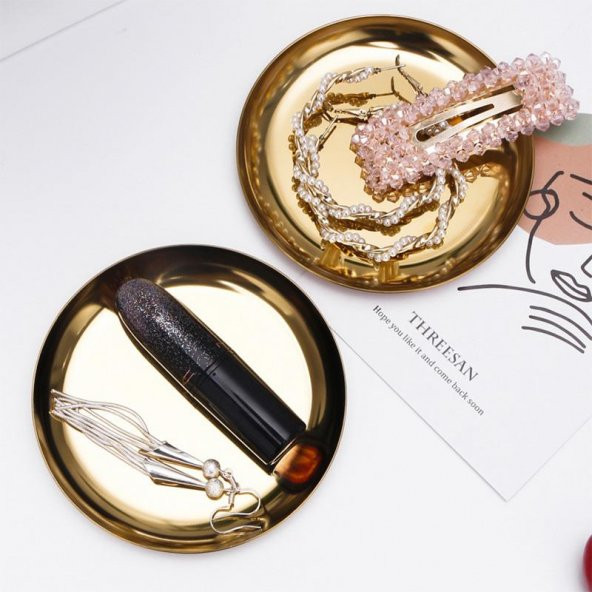 Mühür Mumu Çalışma Tepsisi Paslanmaz Çelik Yuvarlak 10x10cm - Resim 3