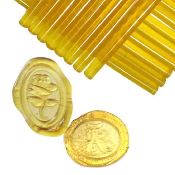 Mühür Mumu Çubuk Sıcak Tutkal 7mm x 27cm 10 lu Amber Kehribar Renk - 7