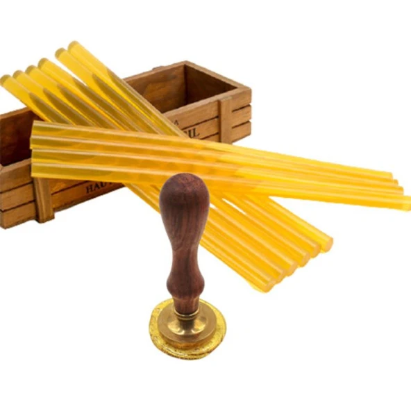 Mühür Mumu Çubuk Sıcak Tutkal 7mm x 27cm 10 lu Amber Kehribar Renk - 9