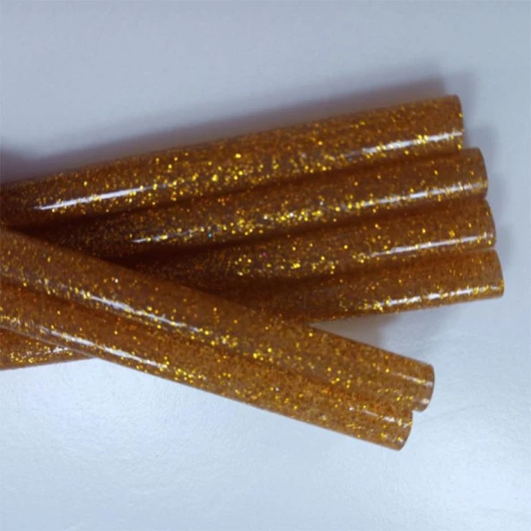 Mühür Mumu Simli Çubuk Sıcak Tutkal 7mm x 10cm 12 li Gold Renk - 5