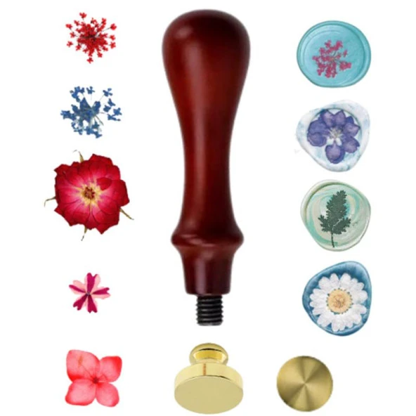 Mührü Mumu Damga 40mm Yuvarlak Boş Bakır Kafa + Gül Ağacı Sap - Resim 3