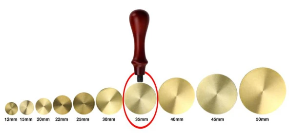 Mührü Mumu Damga 35mm Yuvarlak Boş Bakır Kafa + Gülağacı Sap - 4