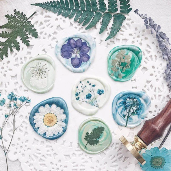 Mührü Mumu Damga 35mm Yuvarlak Boş Bakır Kafa + Gülağacı Sap - Resim 5