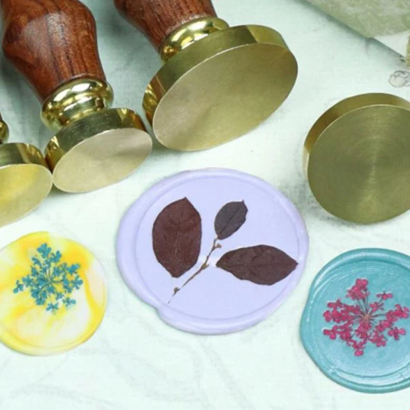 Mührü Mumu Damga 35mm Yuvarlak Boş Bakır Kafa + Gülağacı Sap - 8