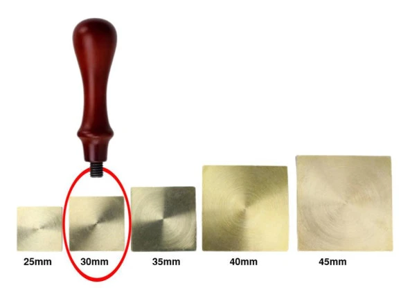 Mührü Mumu Damga 30mm Kare Boş Bakır Kafa + Gül Ağacı Sap - Resim 3
