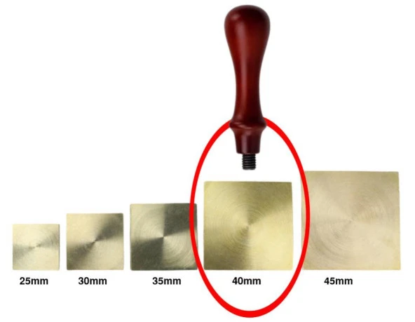 Mührü Mumu Damga 40mm Kare Boş Bakır Kafa + Gül Ağacı Sap - Resim 3