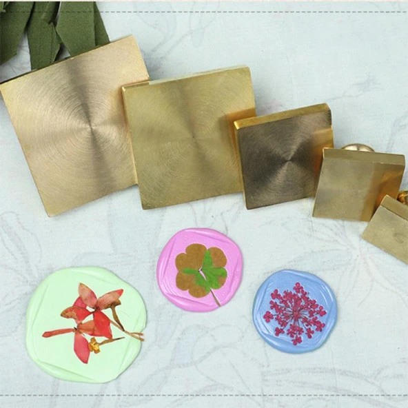 Mührü Mumu Damga 30mm Kare Boş Bakır Kafa + Gül Ağacı Sap - Resim 5