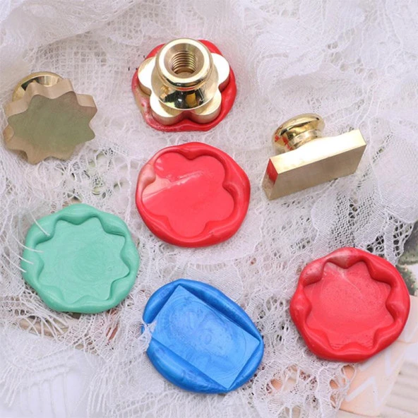 Mührü Mumu Damga 18x35mm Dikdörtgen Boş Bakır Kafa+Gül Ağacı Sap - Resim 2