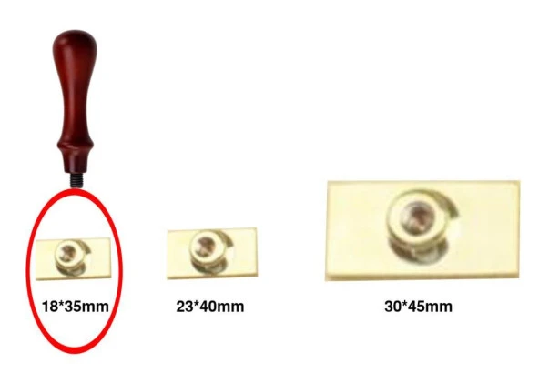Mührü Mumu Damga 18x35mm Dikdörtgen Boş Bakır Kafa+Gül Ağacı Sap - Resim 4