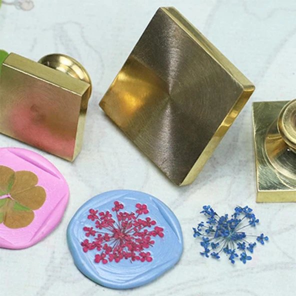 Mührü Mumu Damga 40mm Kare Boş Bakır Kafa + Gül Ağacı Sap - Resim 6