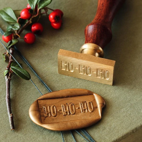 Mührü Mumu Damga 18x35mm Dikdörtgen Boş Bakır Kafa+Gül Ağacı Sap - Resim 6