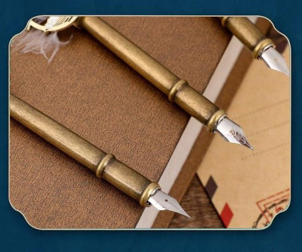 Tüy Divit Kalem Mürekkep Mühür Kaşık 10 lu Pirinç Set Cren Kuşu - 3