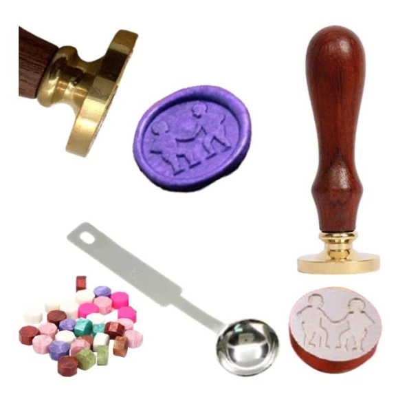 Mektup Damga Mühürü İkizler Burcu + 30 Mühür Mumu + Eritme Kaşığı ürün görseli