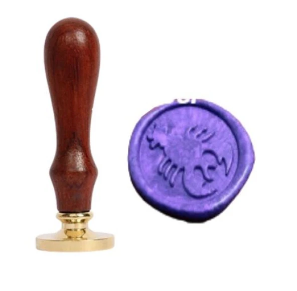 Mektup Damga Mühürü Yengeç Burcu + 30 Mühür Mumu + Eritme Kaşığı - Resim 9