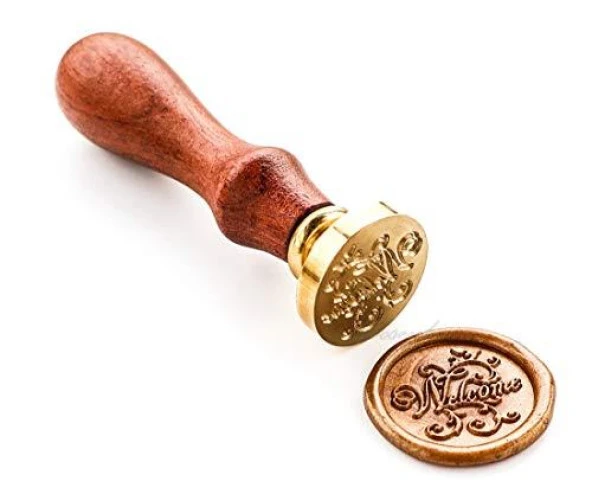 Mektup Damga Mühürü Welcome + 30 Mühür Mumu + Eritme Kaşığı - Resim 6