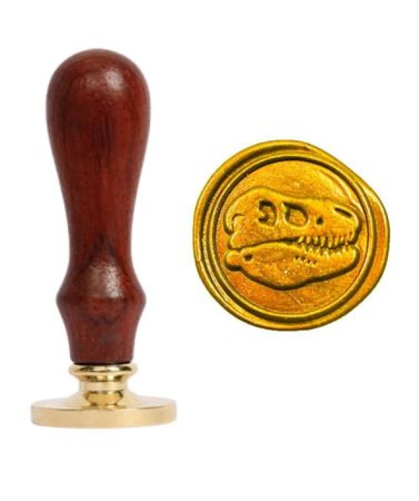 Mektup Damga Mühürü Dinazor Kafatası + 30 Mühür Mumu + Kaşık - Resim 6