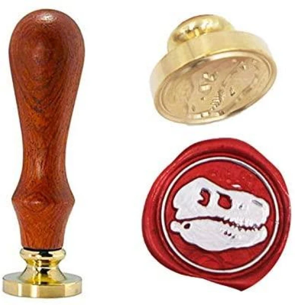 Mektup Damga Mühürü Dinazor Kafatası + 30 Mühür Mumu + Kaşık - Resim 11