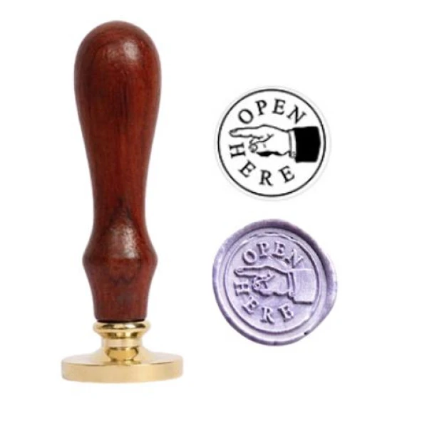 Mektup Damga Mühürü Open Here + 30 Mühür Mumu + Eritme Kaşığı - 9