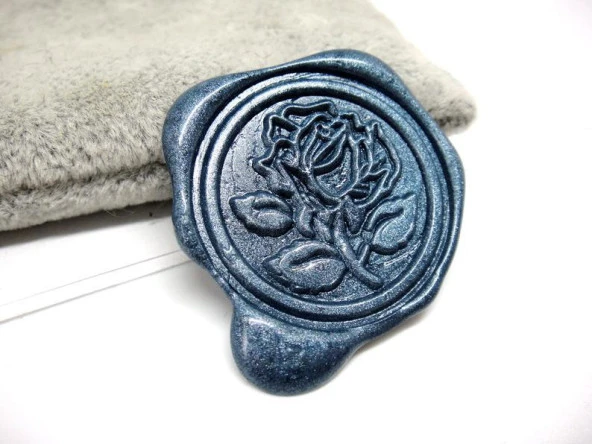 Mektup Damga Mühürü Elegant Rose + 30 Mühür Mumu + Eritme Kaşığı - Resim 9