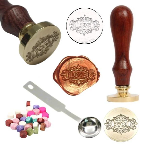 Mektup Damga Mühürü Love Aşk + 30 Mühür Mumu + Eritme Kaşığı ürün görseli
