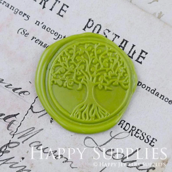 Mektup Damga Mühürü Hayat Ağacı + 30 Mühür Mumu + Metal Kaşık - Resim 11