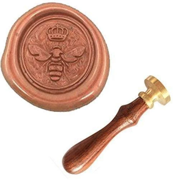 Mektup Damga Mühürü Taç & Arı + 30 Mühür Mumu + Eritme Kaşığı - Resim 6