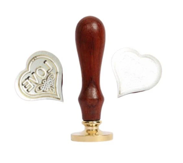 Mektup Damga Mühürü Love Kalp + 30 Mühür Mumu + Eritme Kaşığı - Resim 10