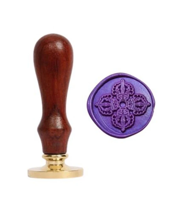 Mektup Damga Mühürü Şeftali Çiçeği + 30 Mühür Mumu + Kaşık - Resim 6