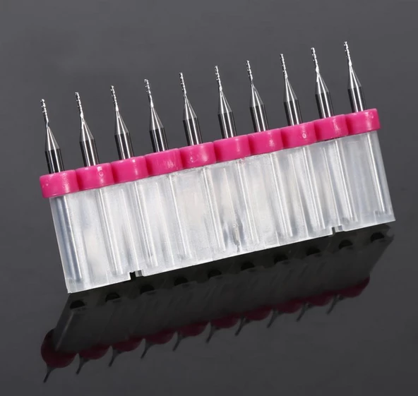 Tungsten Karbür PCB Kesme CNC Freze Ahşap İşleme 0.8mm 10 Adet - 12