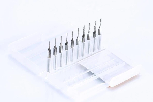 Tungsten Karbür PCB Kesme CNC Freze Ahşap İşleme 1.3mm 10 Adet ürün görseli