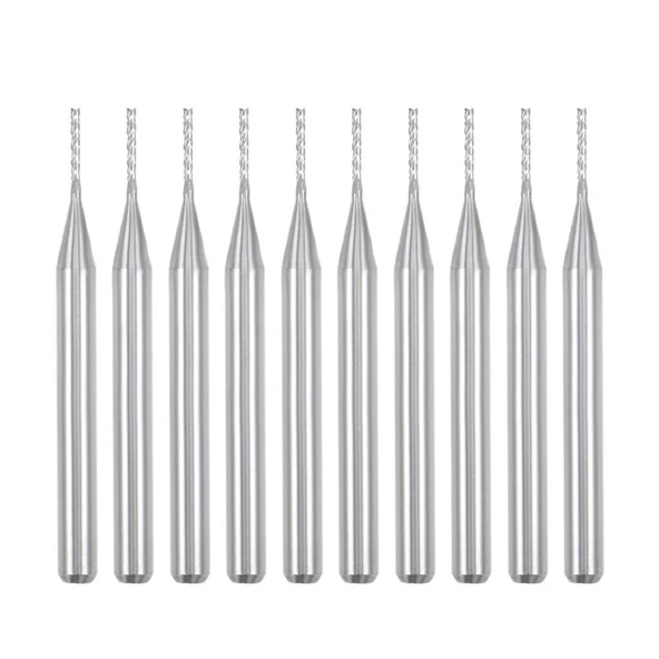 Tungsten Karbür PCB Kesme CNC Freze Ahşap İşleme 0.4mm 10 Adet - Resim 2