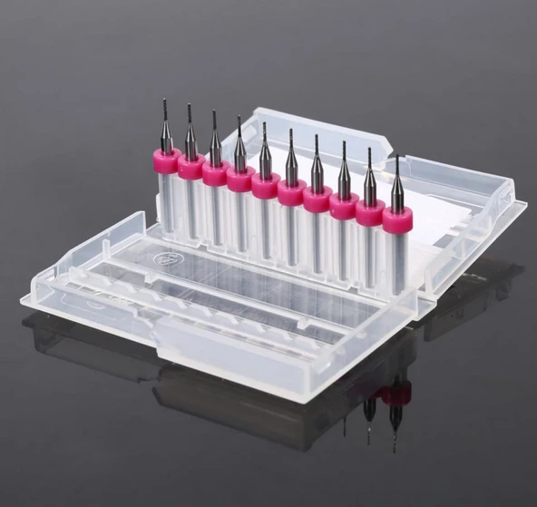 Tungsten Karbür PCB Kesme CNC Freze Ahşap İşleme 0.8mm 10 Adet - 8