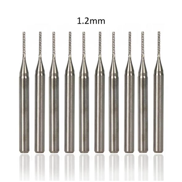 Tungsten Karbür PCB Kesme CNC Freze Ahşap İşleme 1.2mm 10 Adet