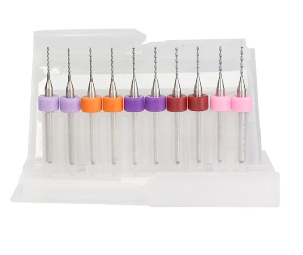 Mikro Karbür PCB Matkap Ucu Metal CNC Sondaj 10lu Set 0.75-0.95mm - 11