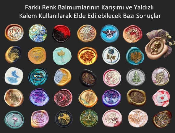 Mektup Damga Mühürü Terazi Burcu + 30 Mühür Mumu + Eritme Kaşığı - Resim 4