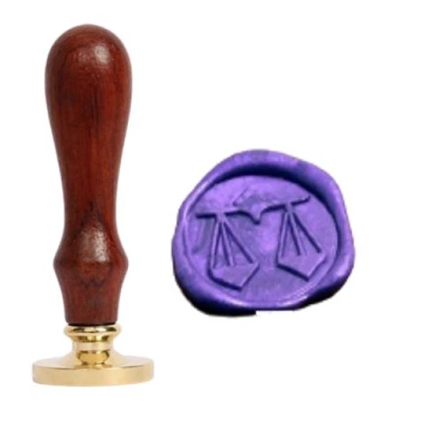 Mektup Damga Mühürü Terazi Burcu + 30 Mühür Mumu + Eritme Kaşığı - Resim 9