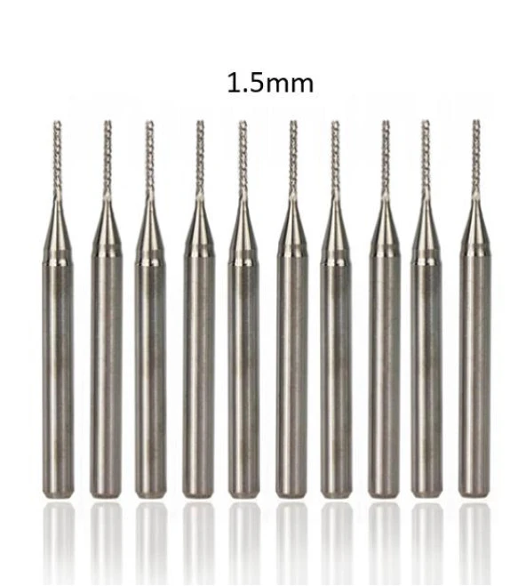 Tungsten Karbür PCB Kesme CNC Freze Ahşap İşleme 1.5mm 10 Adet - 1