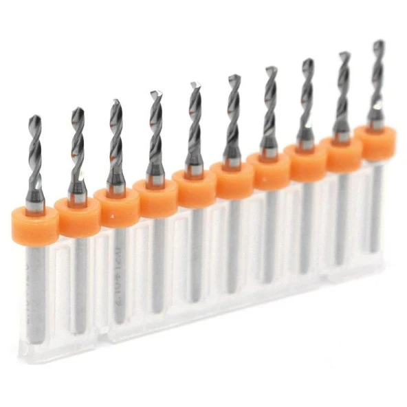 Mikro Karbür PCB Matkap Ucu Metal CNC Sondaj 10lu Set 2.45mm - Resim 3
