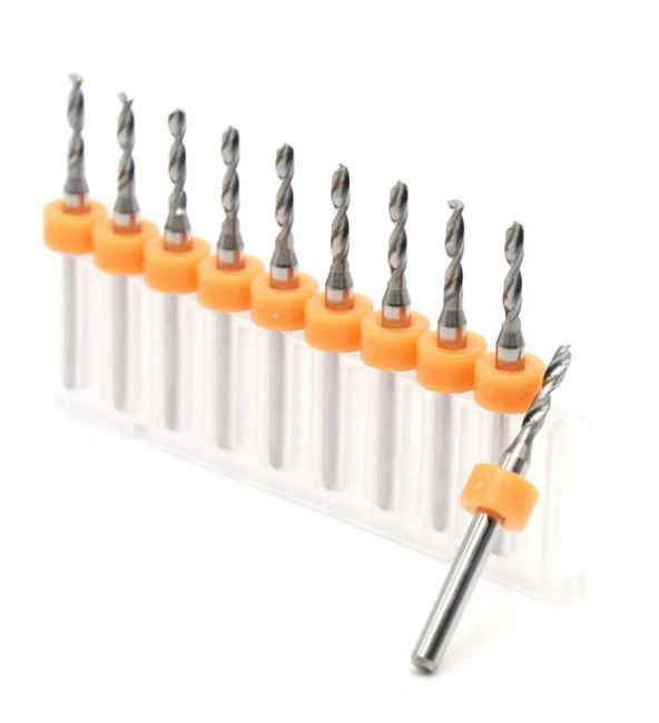 Mikro Karbür PCB Matkap Ucu Metal CNC Sondaj 10lu Set 2.45mm - Resim 4
