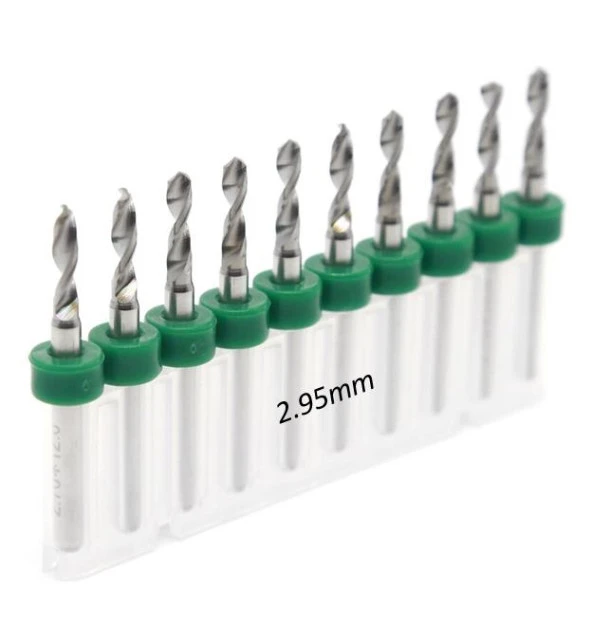 Mikro Karbür PCB Matkap Ucu Metal CNC Sondaj 10lu Set 2.95mm