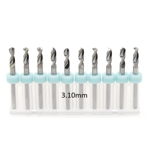 Mikro Karbür PCB Matkap Ucu Metal CNC Sondaj 10lu Set 3.10mm