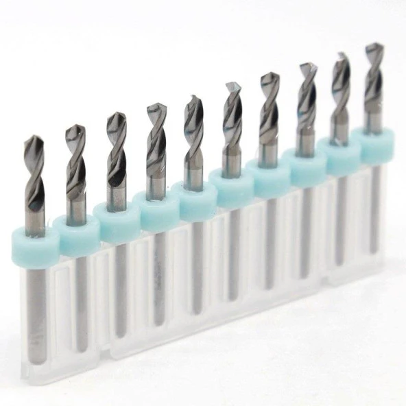 Mikro Karbür PCB Matkap Ucu Metal CNC Sondaj 10lu Set 3.10mm - 3