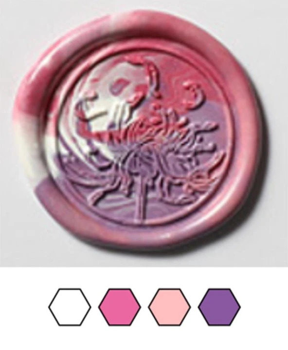 Mühür Mumu 50 Davetiye İçin 150 Boncuk Model: 06 Menekşe Bahçesi - 2