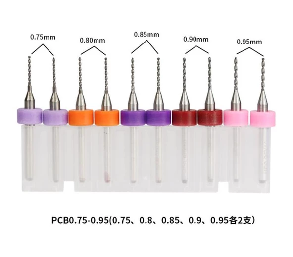 Mikro Karbür PCB Matkap Ucu Metal CNC Sondaj 10lu Set 0.75-0.95mm - 12