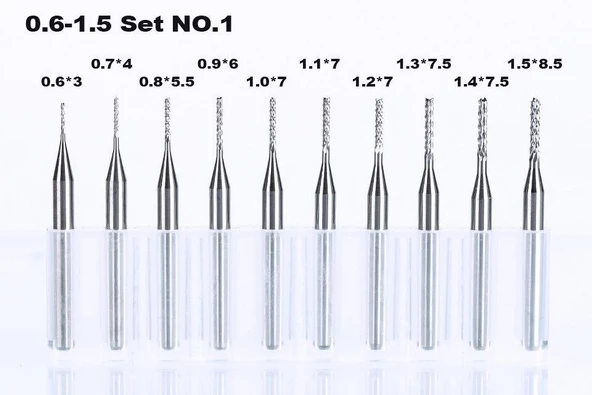 Tungsten Karbür PCB Kesme CNC Freze Ahşap İşleme 1.2mm 10 Adet - Resim 3